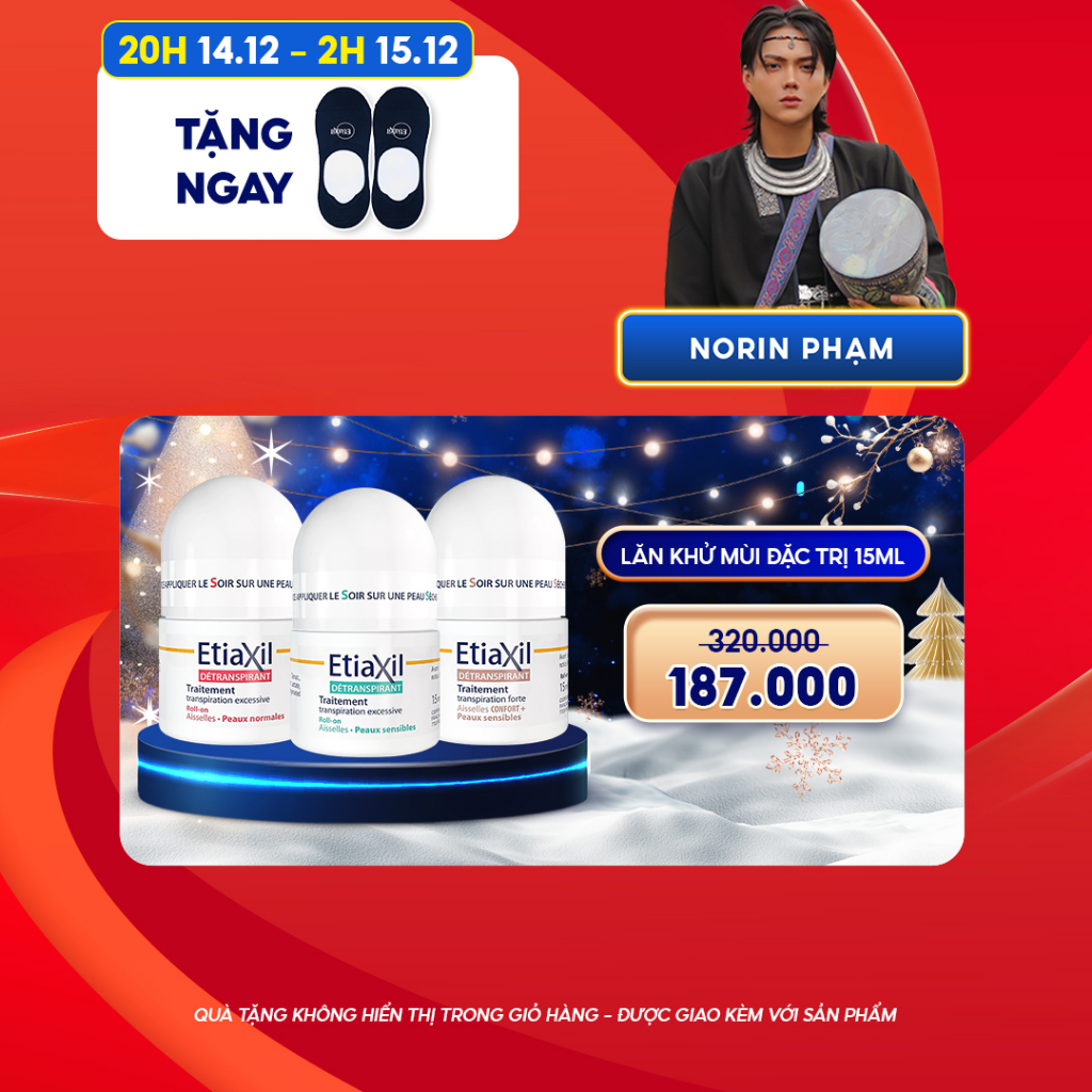 [Norin Phạm x Etiaxil] Lăn Khử Mùi Và Ngăn Mồ Hôi Chuyên Sâu Etiaxil 15ml