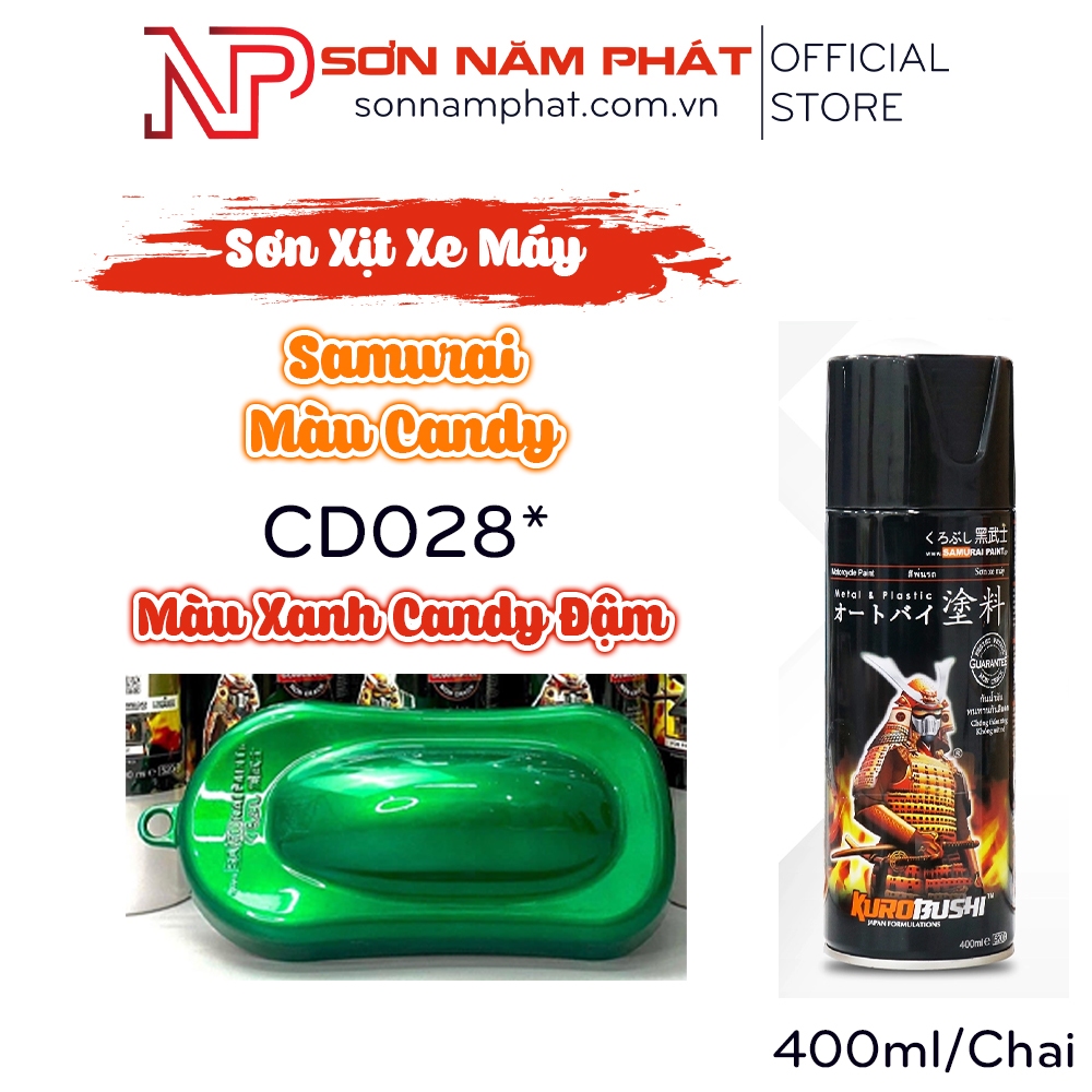 Sơn Xịt Samurai Màu Candy CD028* Màu Xanh Candy Đậm