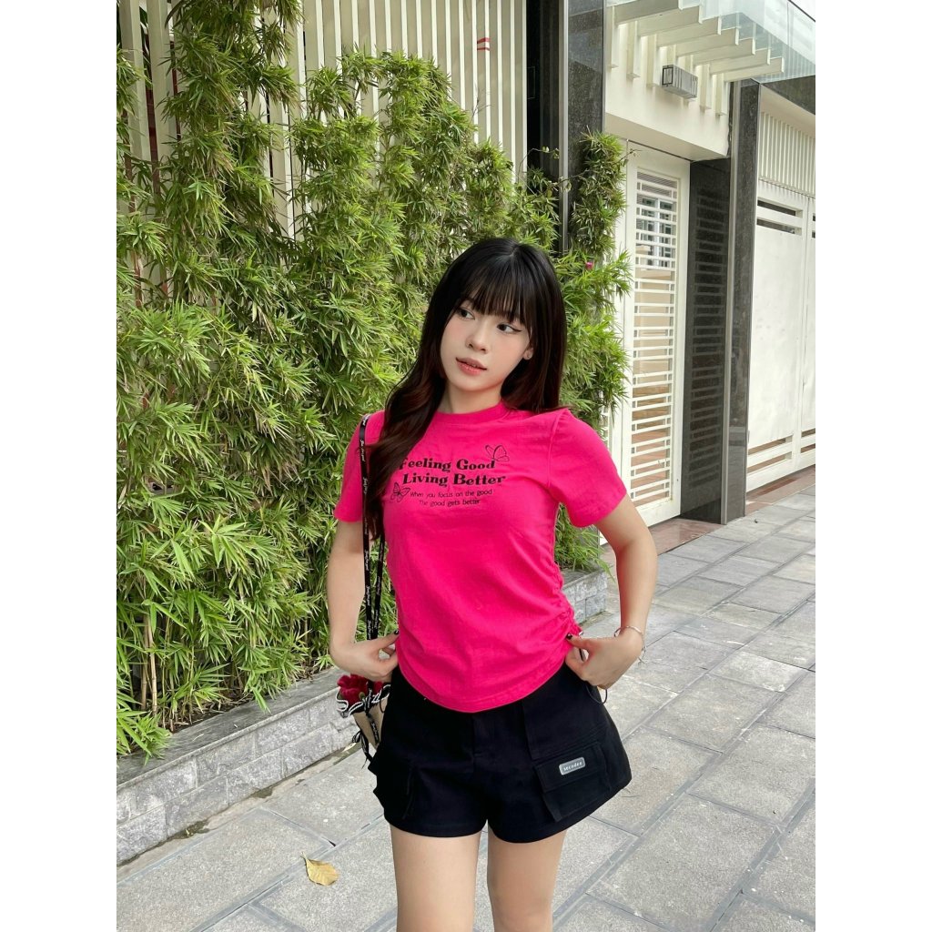 Áo thun nữ ngắn tay Elio form phít dáng có size | ELIO TOP | Secodee