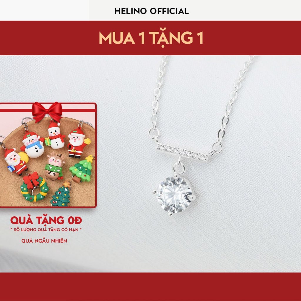 Dây chuyền bạc nữ HELINO thanh đá ngang treo đá tròn lấp lánh C20