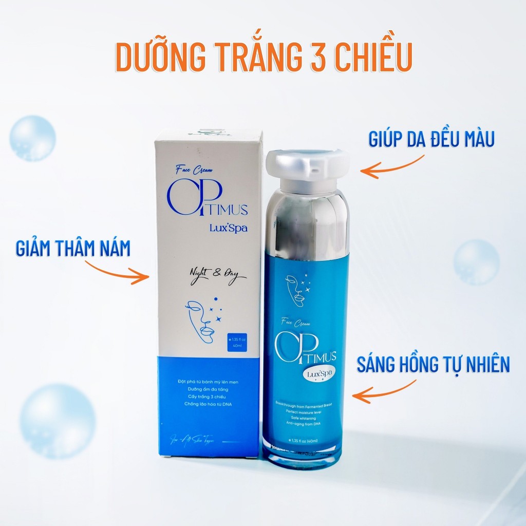 Kem Face Optimus Lux'Spa THANH MỘC HƯƠNG 40ml Chính Hãng Dưỡng Ẩm Đa Tầng Cấy Trắng 3 Chiều