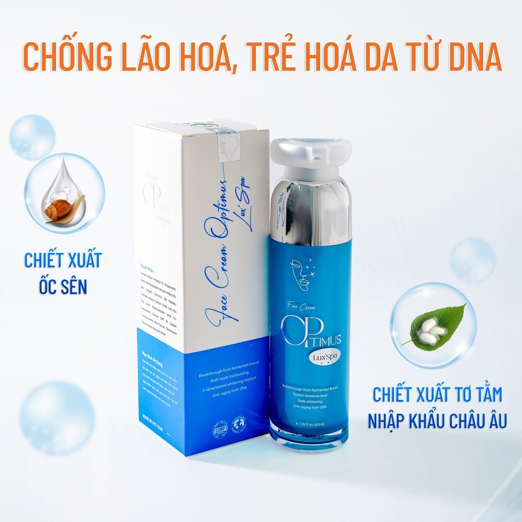 Kem Face Optimus Lux'Spa THANH MỘC HƯƠNG 40ml Chính Hãng Dưỡng Ẩm Đa Tầng Cấy Trắng 3 Chiều