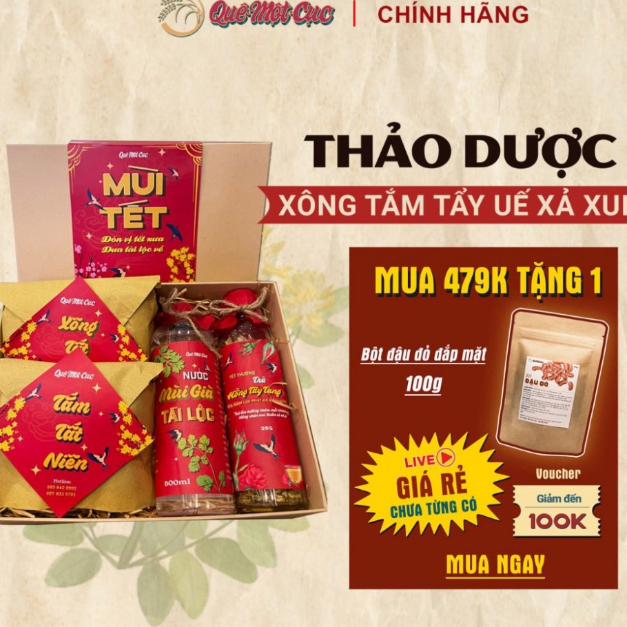 Xông tắm tất niên trọng bộ "mùi tết" 4 món: xông, tắm, nước mùi già, trà cúc la mã đón may mắn QUÊ MỘT CỤC