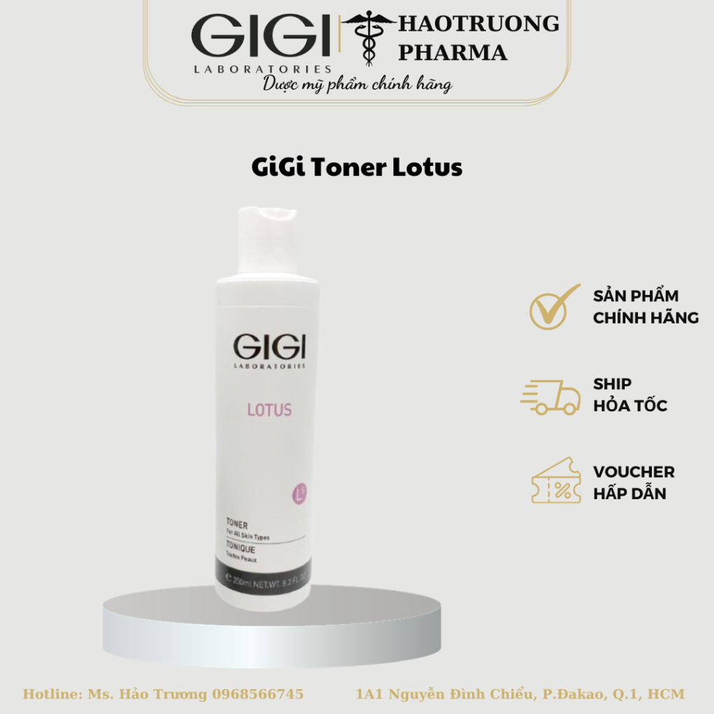 Nước hoa hồng Gigi Lotus Toner cấp ẩm sâu cho da 250ml