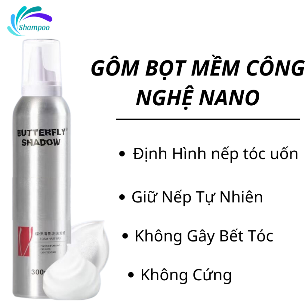 Keo Mousse Bọt Tạo Kiểu Tóc Mềm Butterfly  300ml - HRBX300