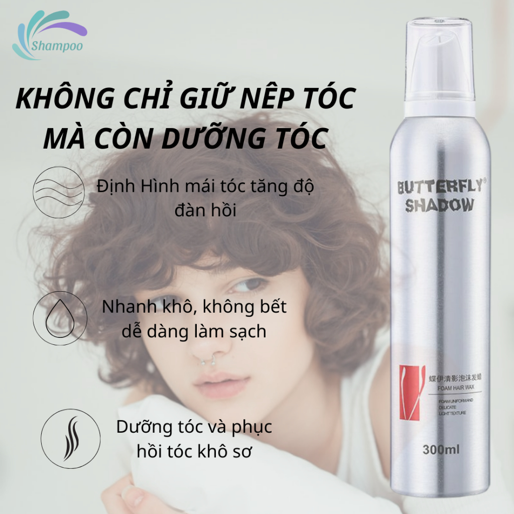 Keo Mousse Bọt Tạo Kiểu Tóc Mềm Butterfly  300ml - HRBX300