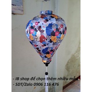Đèn lồng hội an hình tròn, tỏi, vải 3d size 40, 45