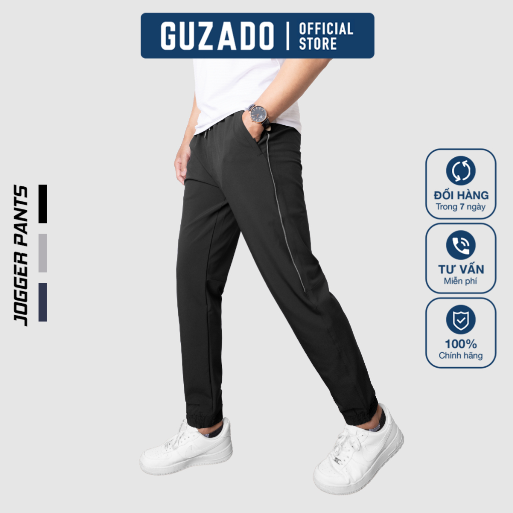 [Mã FADEP2212 giảm 10k đơn từ 99k] Quần Dài Nam GUZADO Mẫu Jogger Sọc Thể Thao, Vải Gió, Dày, Hoạt Động Thoải Mái MDC05