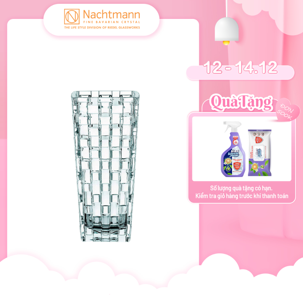 Bình hoa pha lê Nachtmann Bossa Nova 20cm, chính hãng Đức, sang trọng, chống xước.