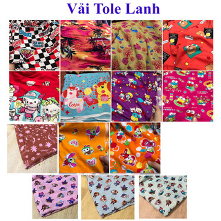 Vải Tole/ Lanh Mẫu Bé Trai Bé Gái Vải Mềm Mịn Vải Đẹp Hoa Văn Lạ Mắt, Mặc Thoáng Mát  may đồ bộ,đầm váy thời trang