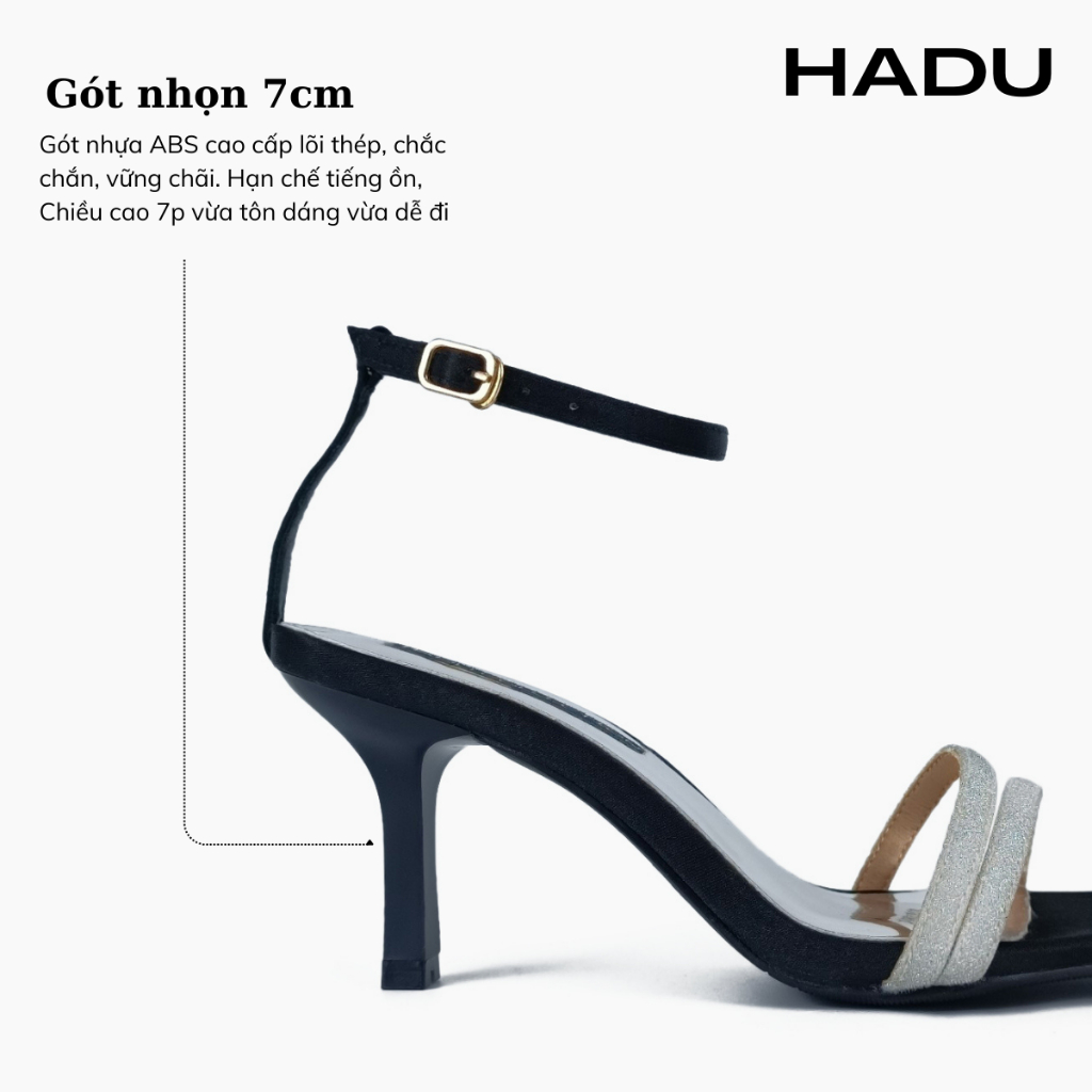 Giày Sandal Cao Gót 7P COCO Kim Tuyến HADU L7121 Da Cao Cấp Chính Hãng Bảo Hành 24T