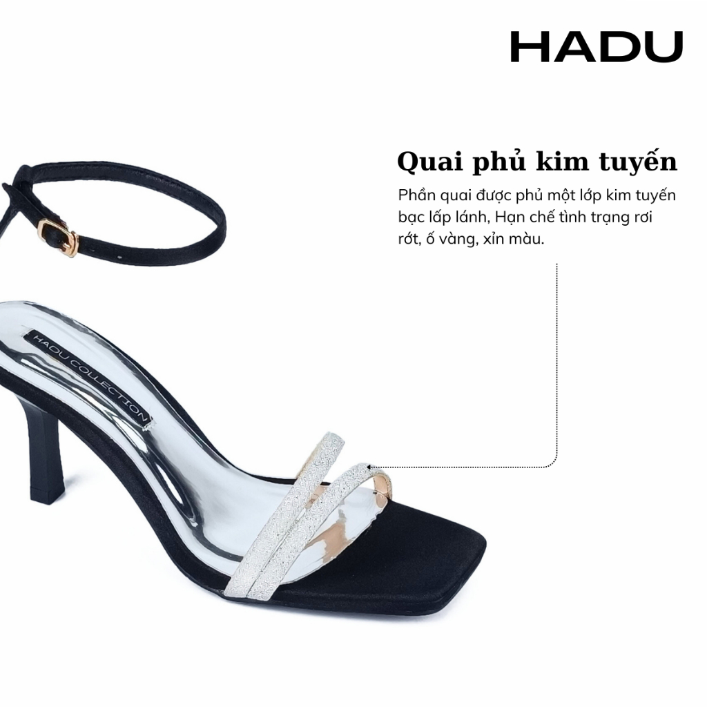 Giày Sandal Cao Gót 7P COCO Kim Tuyến HADU L7121 Da Cao Cấp Chính Hãng Bảo Hành 24T