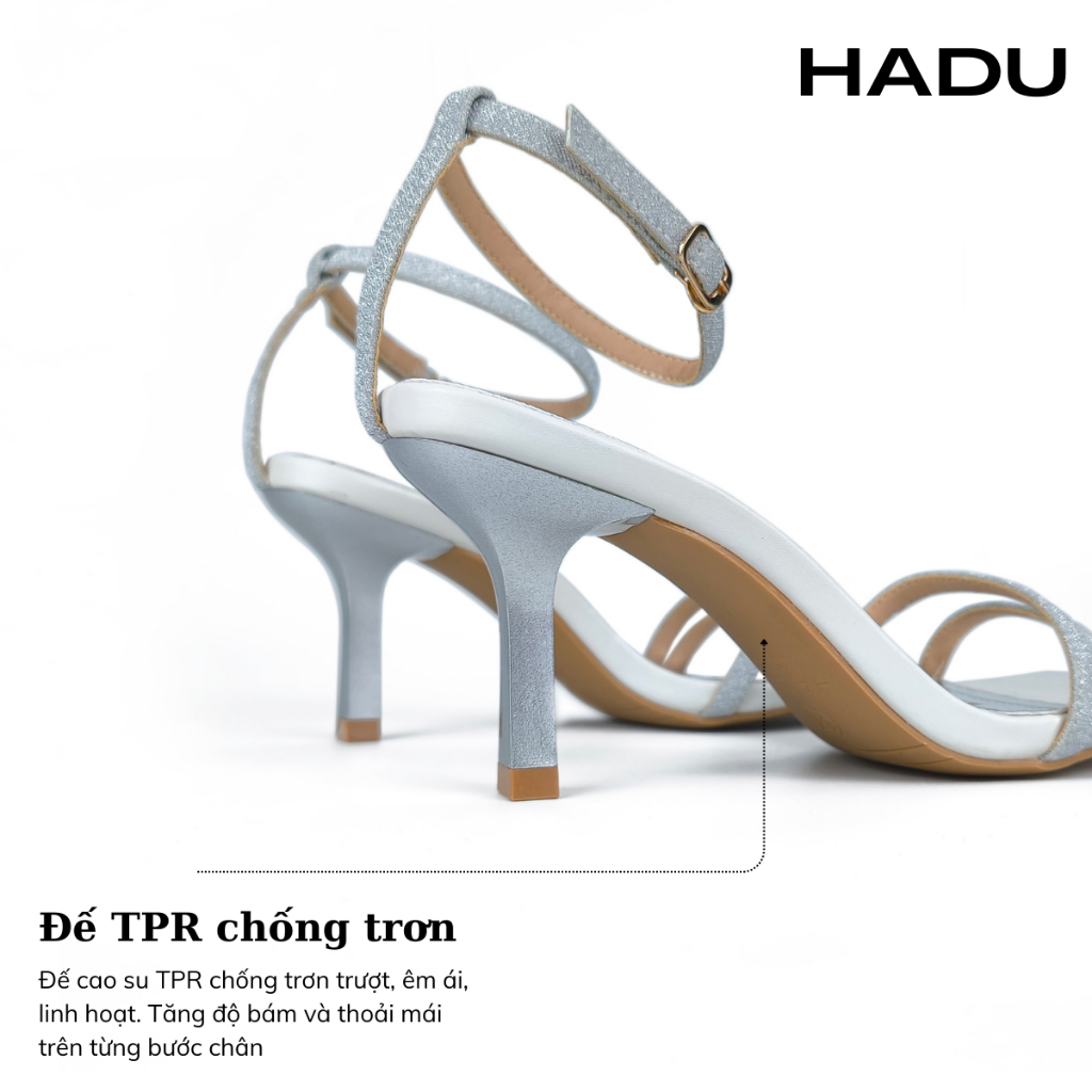 Giày Sandal Cao Gót 7P COCO Kim Tuyến HADU L7121 Da Cao Cấp Chính Hãng Bảo Hành 24T