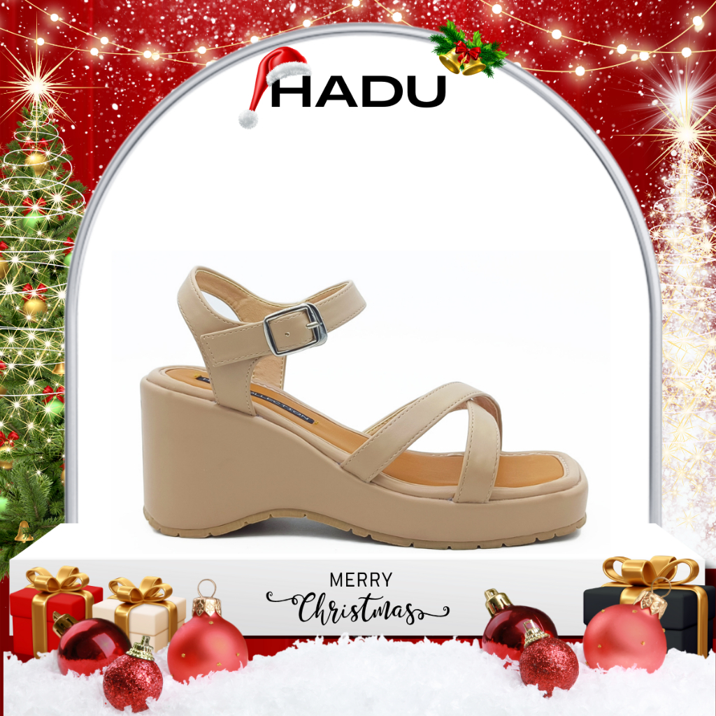 Giày Sandal Đế Xuồng Quai Chéo 8P XIARA HADU MX14 Da PU Cao Cấp, BH 24 Tháng