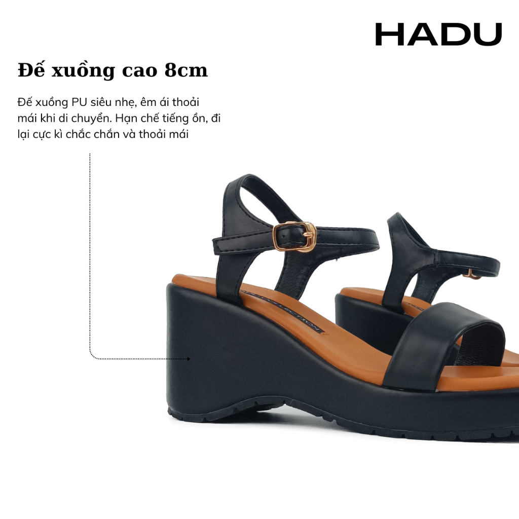 Giày Sandal Đế Xuồng 8P Quai Ngang Tamira HADU MX15 Đệm Mút Siêu Êm Ái, BH 24 Tháng