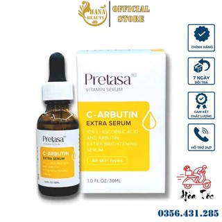 Serum sáng da mờ thâm skinavis - pretasa vitamin c arbutin extra serum - hàng chính hãng