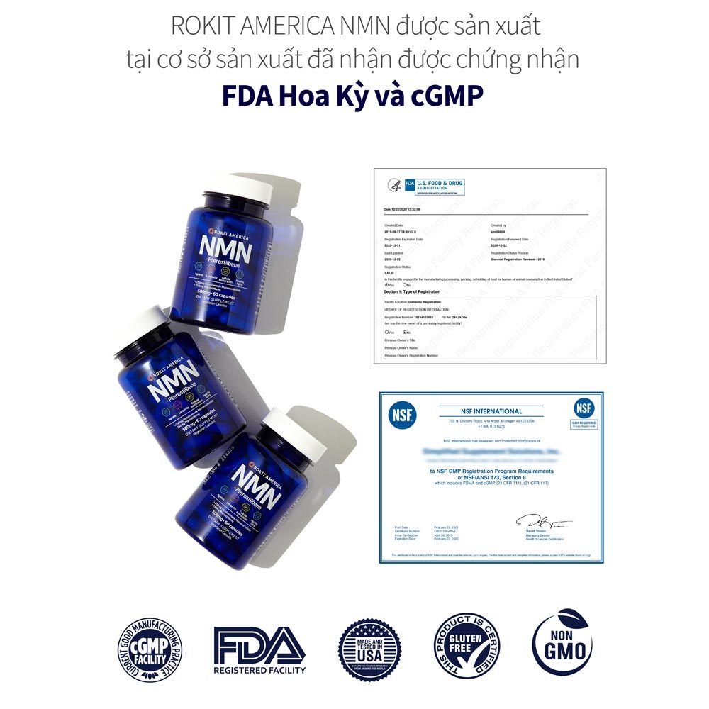 Viên Uống Ngăn Ngừa Lão Hóa Và Trẻ Hóa Làn Da Rokit America NMN (250mg/1 Viên x 60 Viên) - K2V Shop