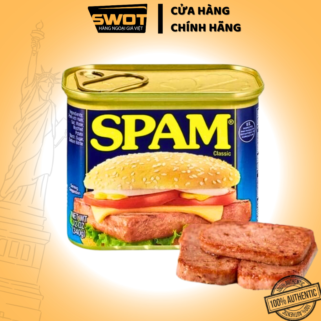 Thịt hộp SPAM Hormel Foods Mỹ 340g, Thịt heo hộp Mỹ cao cấp, thơm ngon đậm vị, giàu chất dinh dưỡng, tiện lợi đa dụng