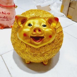 Lợn đất ông heo tiết kiệm navisa lợn đồng tiền vàng size to lđ01