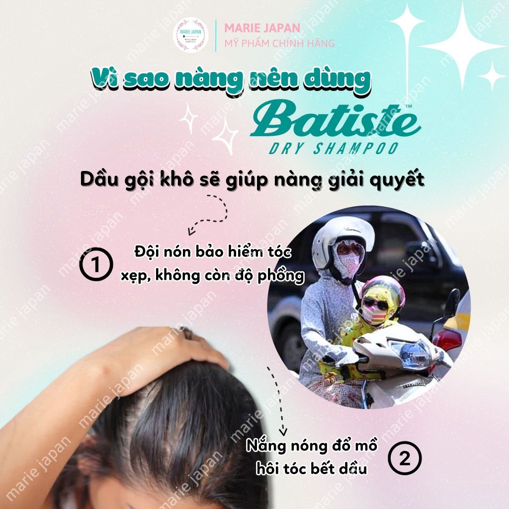 Dầu gội khô Batiste Dry Shampoo Chính Hãng