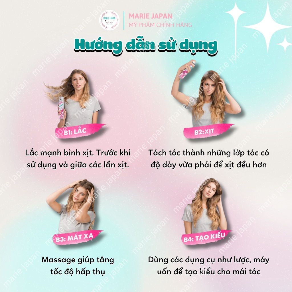 Dầu gội khô Batiste Dry Shampoo Chính Hãng