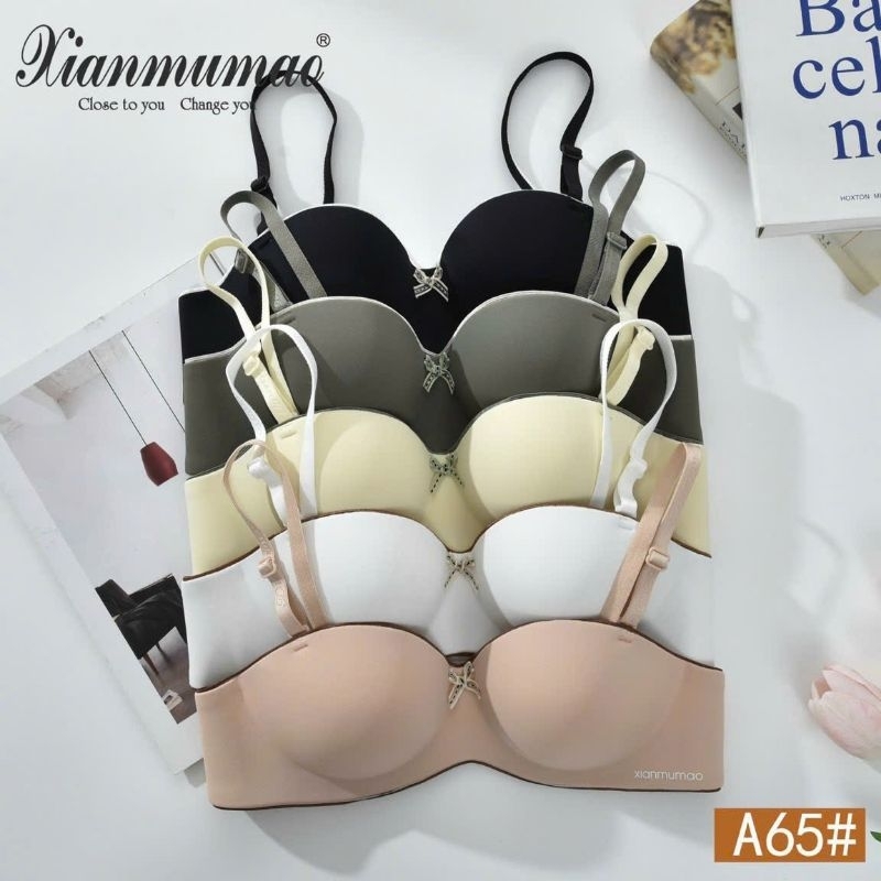 Áo ngực su không gọng cúp ngang Xianmumao cao cấp phối viền