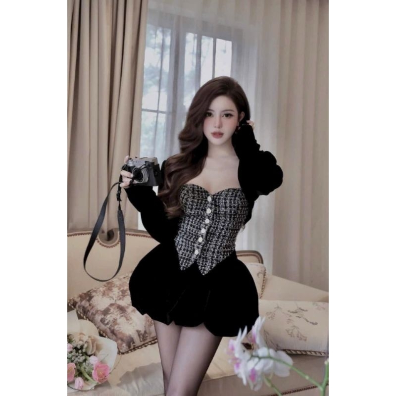 Set yếm váy phối áo xinh MAGB2706205