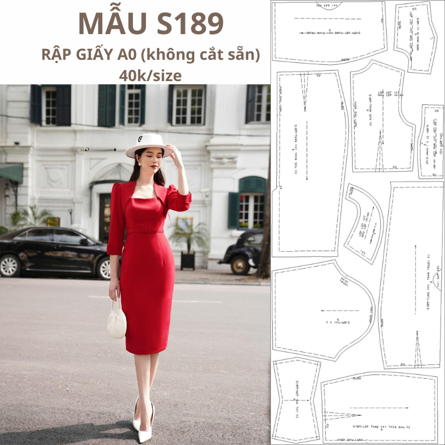 RẬP GIẤY A0 ĐẦM BODY MÃ S189