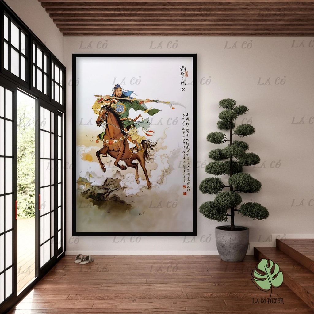 5 Mẫu Tranh Canvas Quan Công  Trang trí Decor Quà tặng Phong thuỷ Mang May Mắn Tặng Đinh
