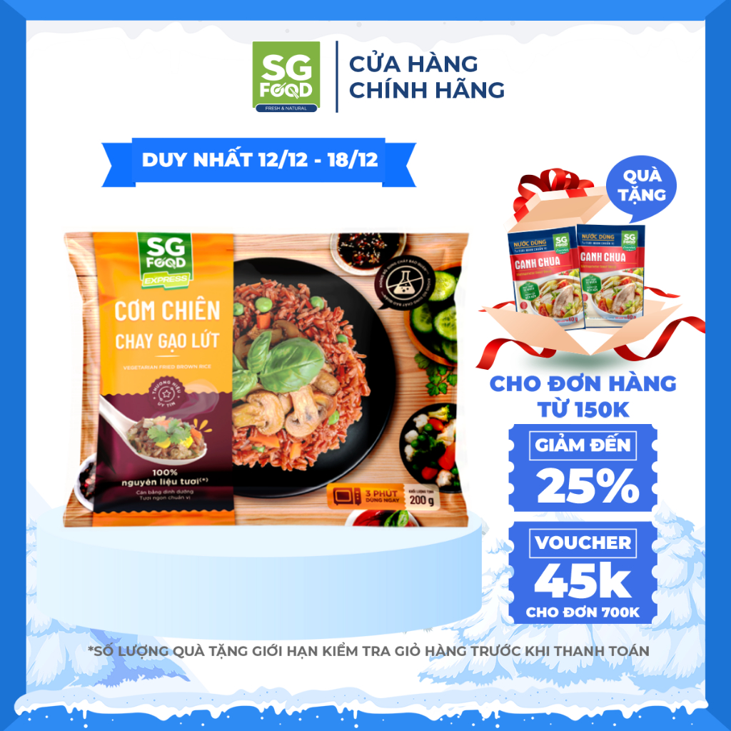 Cơm chiên chay gạo lứt bổ dưỡng SGFood 200g