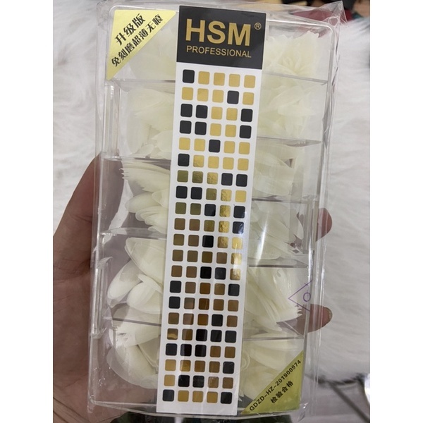 Móng úp HSM nhọn bầu nhám sẵn màu đục