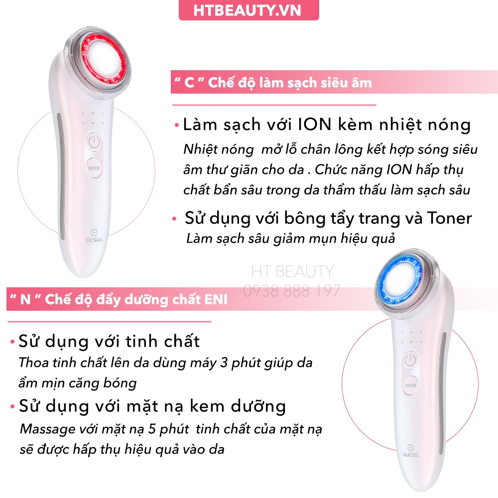 Máy điện di tinh chất đa năng 6 in1, Nâng cơ EMS và  trẻ hoá NanoTime F65U HTBeauty làm sạch sâu, hấp thụ dưỡng chất
