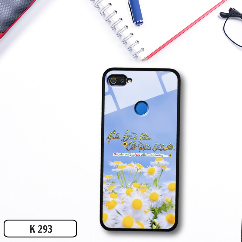 Ốp điện thoại lưng kính in hình 3D Realme 2/3/Realme 3 Pro/5 Pro/ Realme Q/5-5s-5i-6i/6/6 Pro