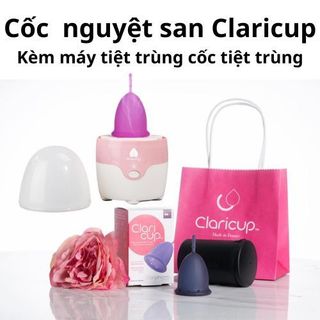 Cốc nguyệt san Claricup kháng khuẩn Kèm Máy tiệt trùng cốc tiệt trùng tiện lợi dễ sử dụng