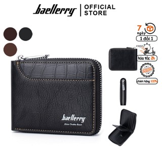 Ví Da Nam Hiệu Baellerry Gập Đôi Khóa Zip Nhiều Ngăn - D5101