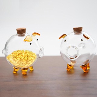   Hàng Sẵn  Heo Thủy Tinh Tiết Kiệm đựng vàng   xu Trong Suốt Dễ thương Sáng Tạo 