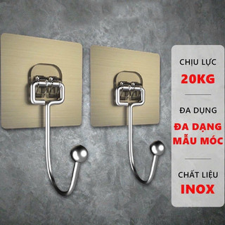 Móc dán tường trong suốt inox 304 chịu lực 6-15kg, miếng dán siêu dính, móc dán chịu lực loại tốt 304-3603