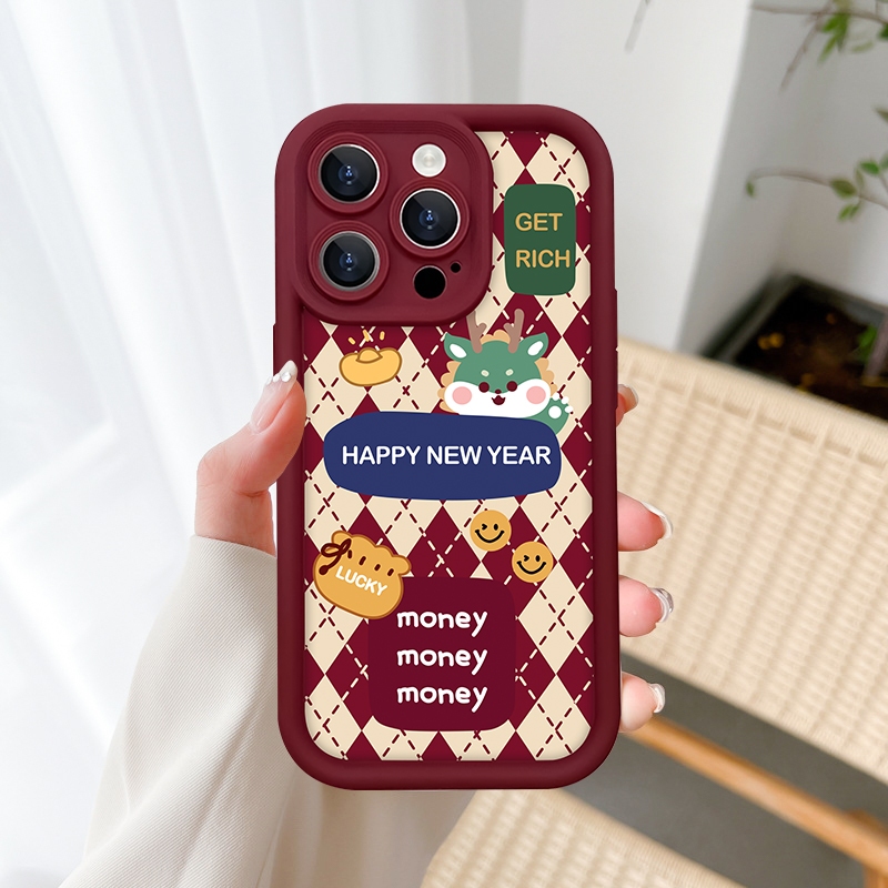 Ốp lưng iphone camera viền cao rồng caro money 6/6s/6plus/7/8/plus/x/xs/11/12/13/14/15/pro/max/plus/promax - Awifi U5-1