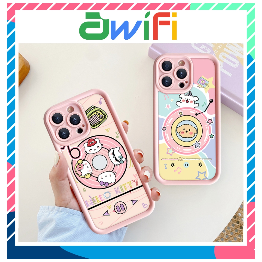 Ốp lưng iphone camera viền cao gấu kitty 6/6s/6plus/7/8/plus/x/xs/11/12/13/14/15/pro/max/plus/promax - Awifi Case B1-2