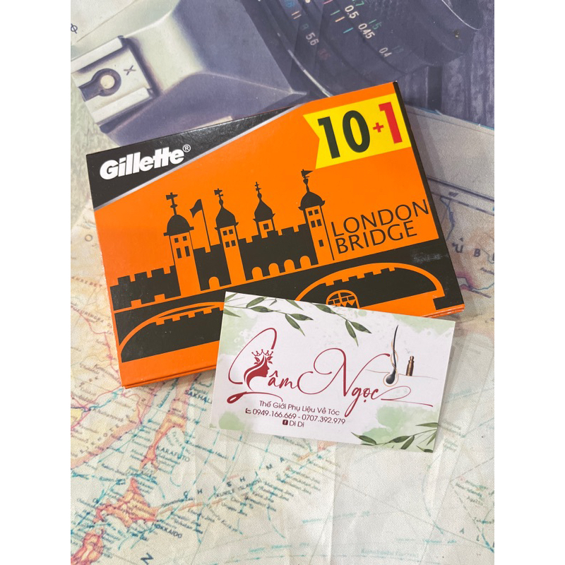 Dao lam Gillette cam london bridge hộp 100 lưỡi cạo mặt tóc nam nữ barber 💝💝 chuyên dụng😍😘