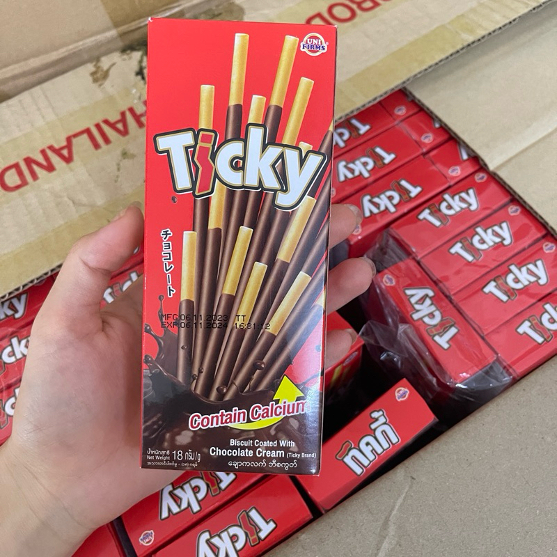 10 hộp que chấm ticky thái lan vị socola