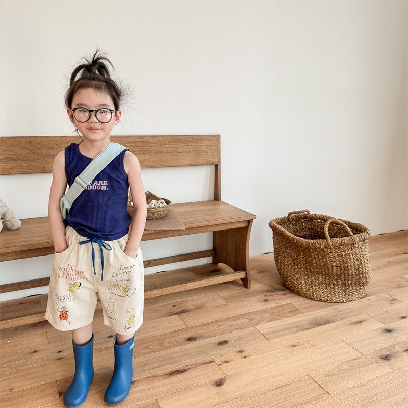 SHORT KAKI IN HÌNH HOẠT HÌNH BÉ TRAI BÉ GÁI VẢI MỀM