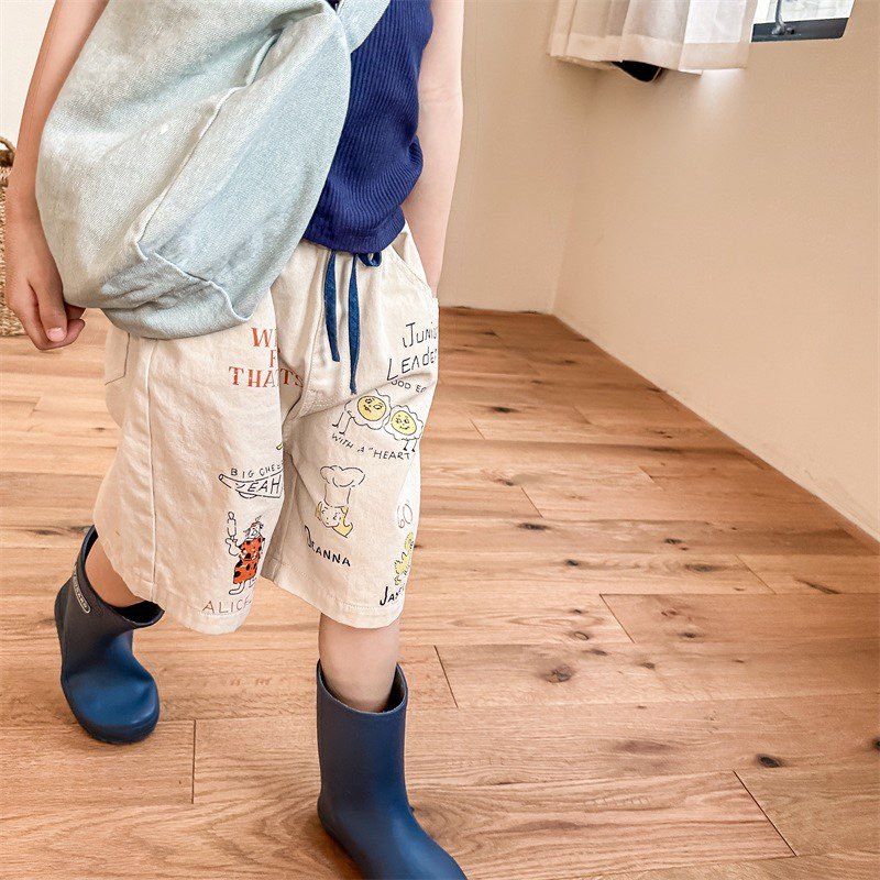 SHORT KAKI IN HÌNH HOẠT HÌNH BÉ TRAI BÉ GÁI VẢI MỀM