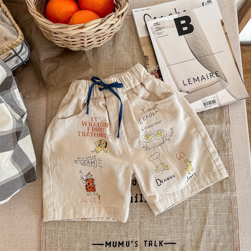 SHORT KAKI IN HÌNH HOẠT HÌNH BÉ TRAI BÉ GÁI VẢI MỀM