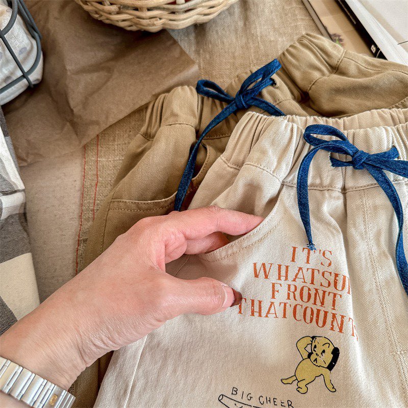 SHORT KAKI IN HÌNH HOẠT HÌNH BÉ TRAI BÉ GÁI VẢI MỀM