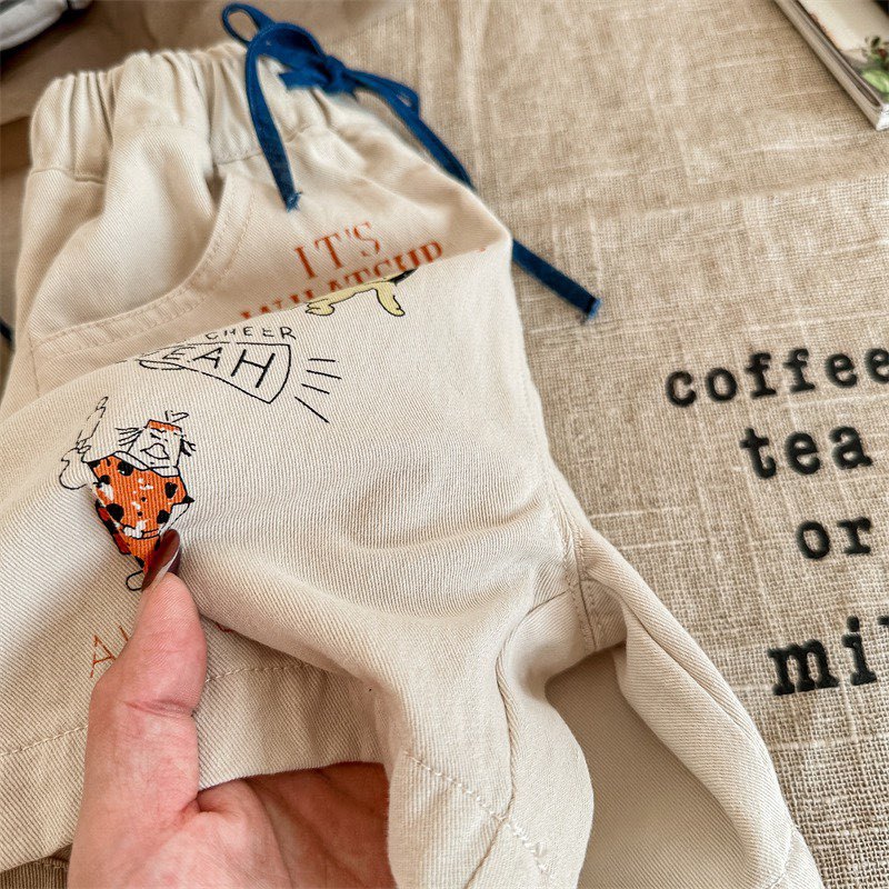 SHORT KAKI IN HÌNH HOẠT HÌNH BÉ TRAI BÉ GÁI VẢI MỀM