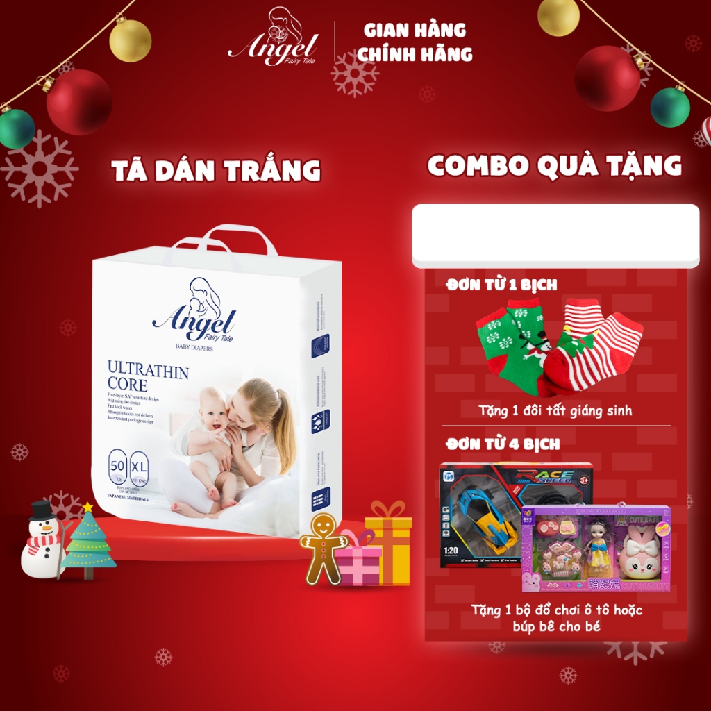 Tã Dán ANGEL Ultrathin Core Size S66-M60-L56-XL52