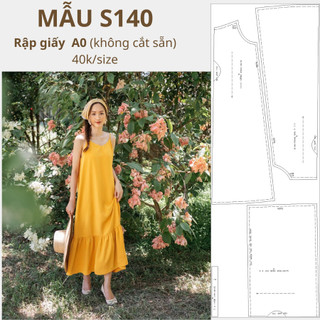 Rập giấy a0 váy suông 2 dây mã s140