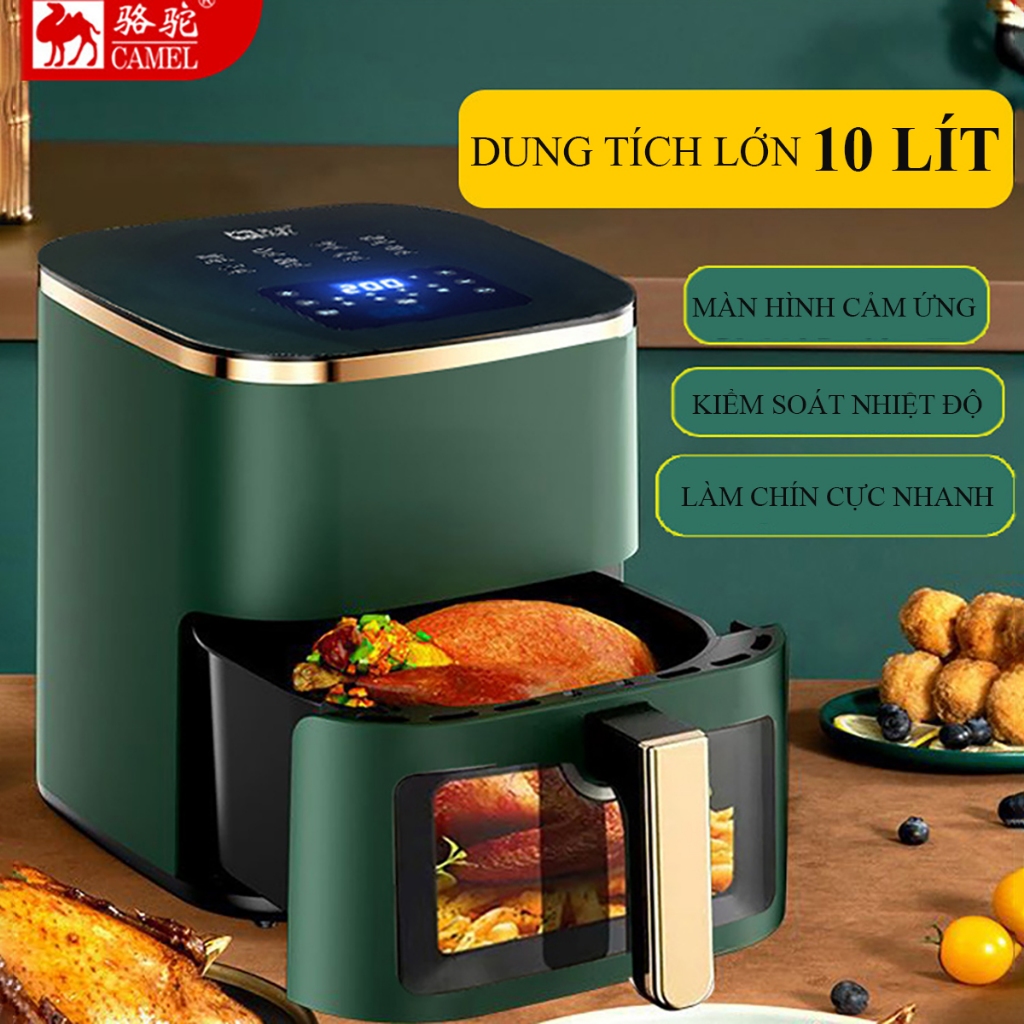 Nồi chiên không dầu Camel, nồi nướng đa năng thông minh dung tích 10L công suất 1350W làm nóng 360 độ.