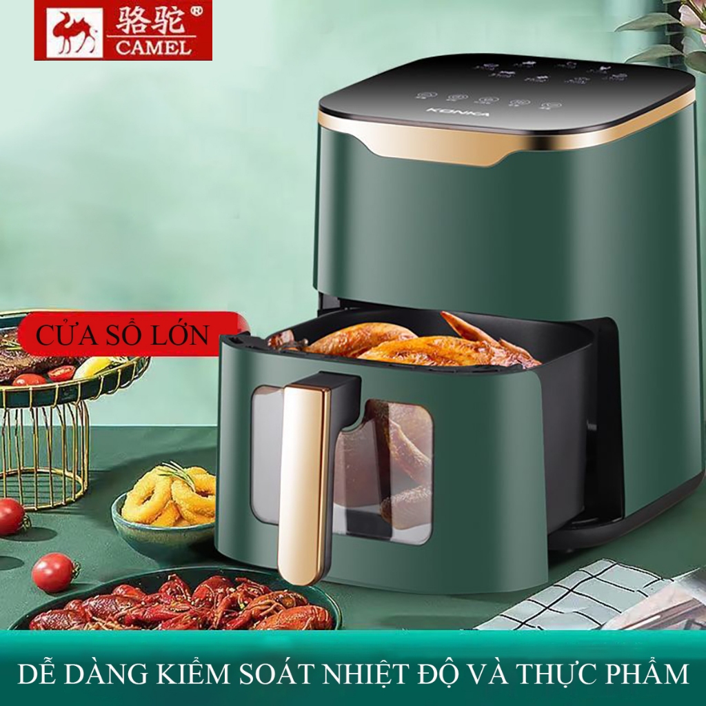 Nồi chiên không dầu Camel, nồi nướng đa năng thông minh dung tích 10L công suất 1350W làm nóng 360 độ.